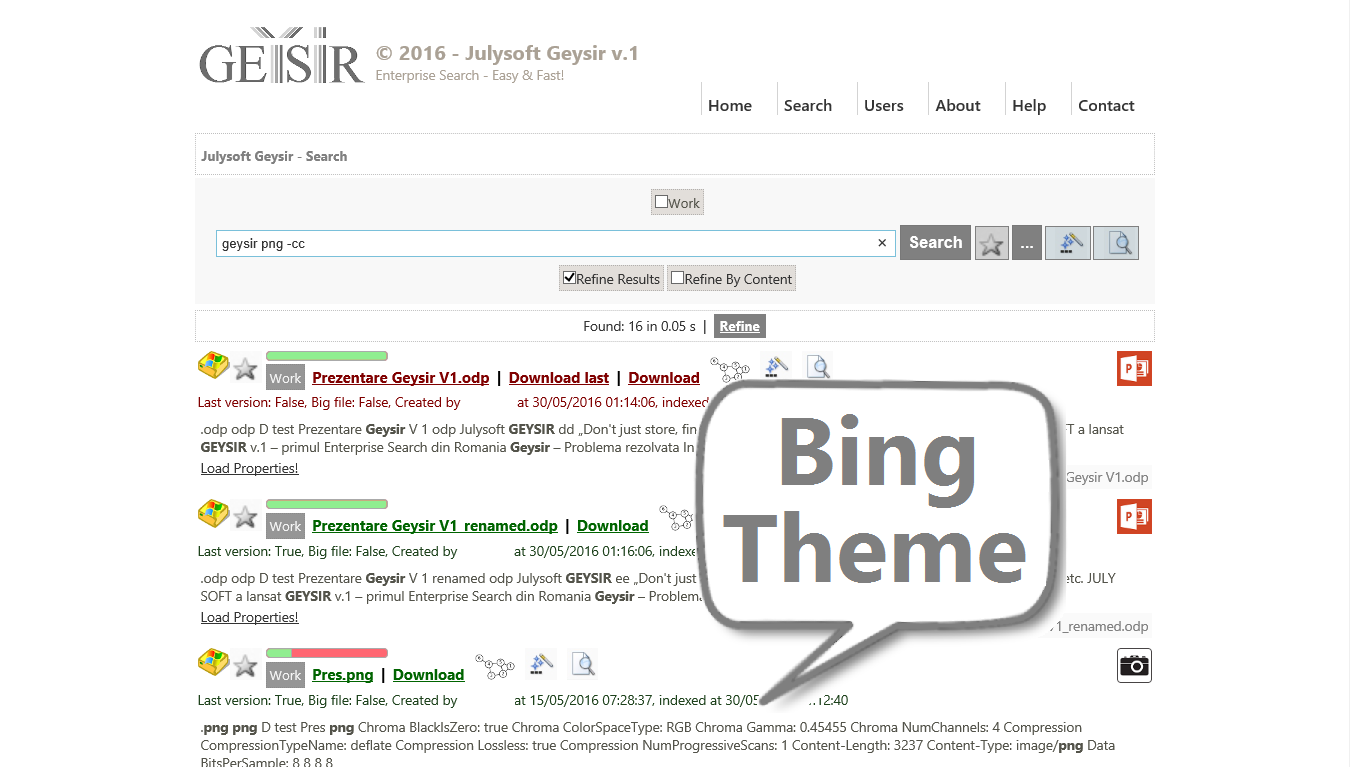 Julysoft Geysir Search - Bing Theme